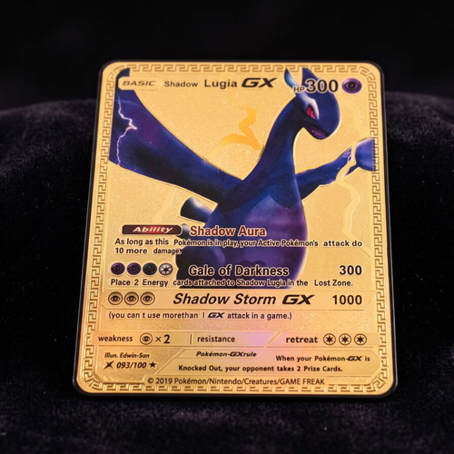 Shadow Lugia GX Pokemon Collector's Gold Metal Card like new