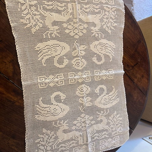 Handmade large crochet table runner, new