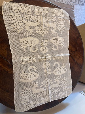 Handmade large crochet table runner, new