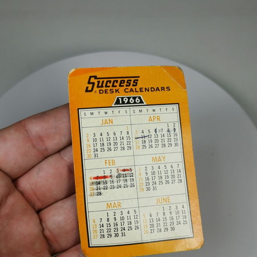 Success Desk Calendars 1966 used promotional paper calendar