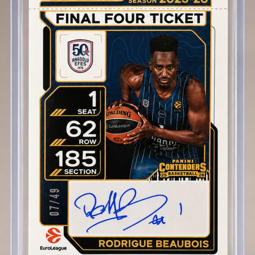 25-26 Euroleague Contenders Rodrigue Beaubois Auto /49 card