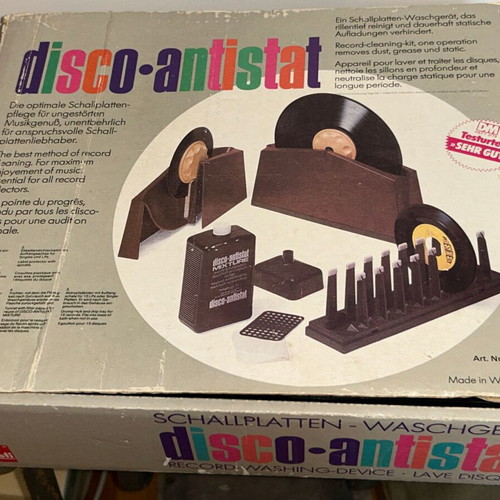 Knosti Disco-Antistat vinyl record washer full set used with new cleaning liquid 1L