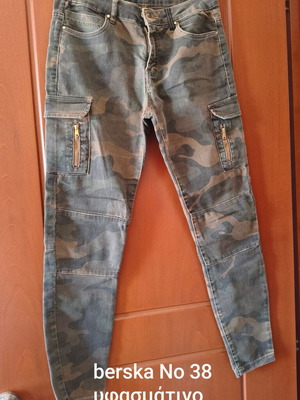 Military pants Bershka stretch fabric like new, size M 38 10, brown green
