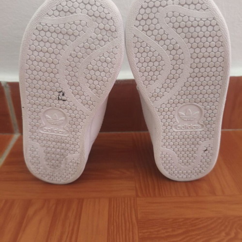 Adidas Stan Smith CF I Kids Sneakers Size 27 Like New White Green