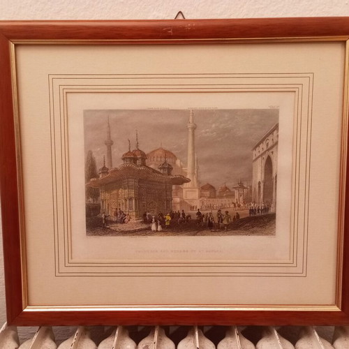 Constantinople engraving used, 1840, framed 36x29 cm