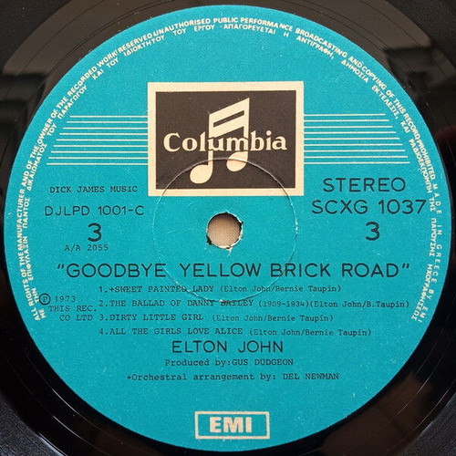 Elton John Goodbye Yellow Brick Road vinyl record used, rock