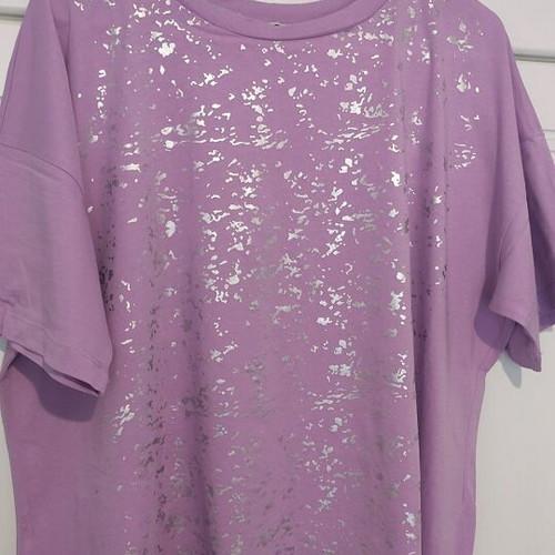 Mat blouse one size new, purple with silver details