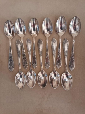 Shevchenko Silver-Plated Vintage Spoons Set of 11 like new