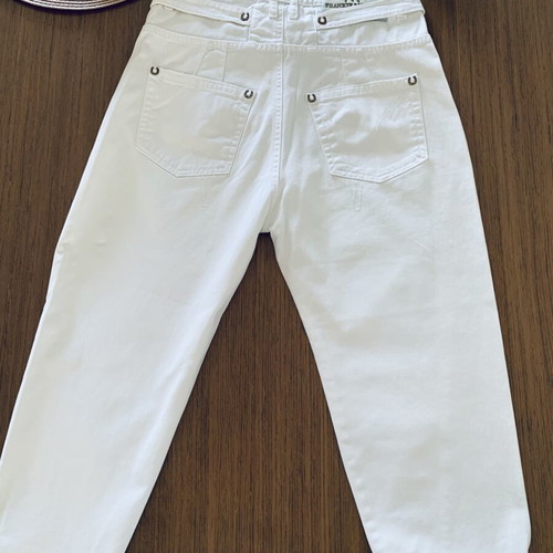 Frankie Morello white baggy loose cropped pants used, size S
