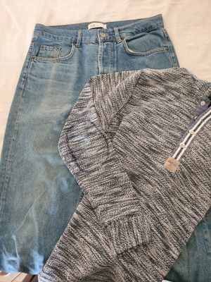 Mens bundle Zara jeans and blue hooded top like new