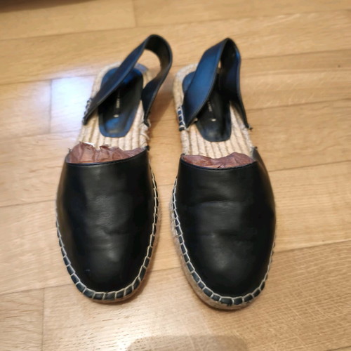 Zara slingback espadrilles size 38 used, black faux leather