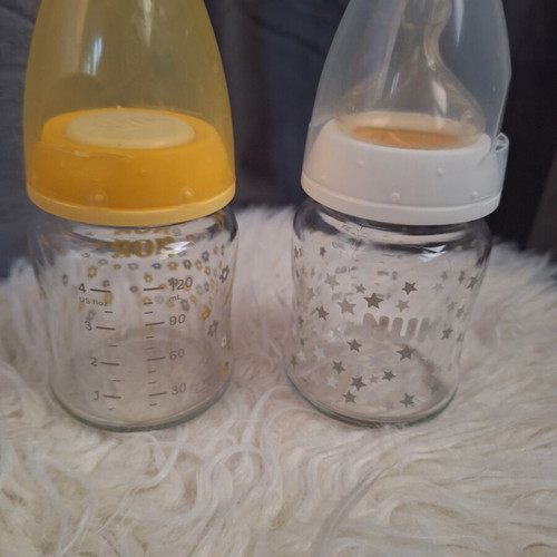 NUK First Choice Plus glass baby bottles pack of 2, 0-6 months, 120ml like new