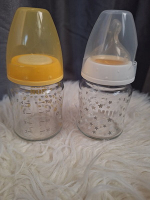 NUK First Choice Plus glass baby bottles pack of 2, 0-6 months, 120ml like new