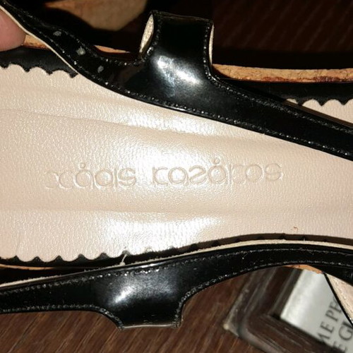 Platform sandals black with cork size 40 A To Z Greek used