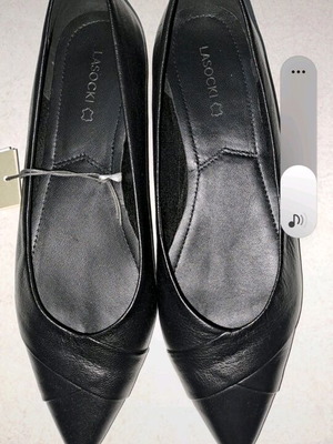 Lasocki leather pointed ballerina shoes black size 39 new