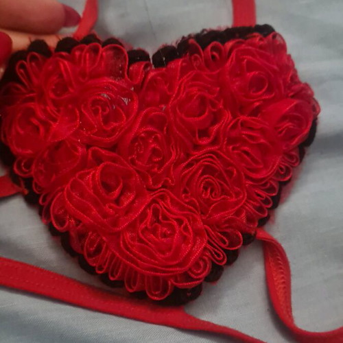 Lingerie set size S new, red with heart detail