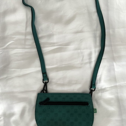 Benetton Green Crossbody Pouch Bag like new, teal fabric