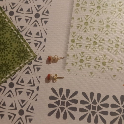 Silver 925 earrings Amor Amor new, gold plated, red