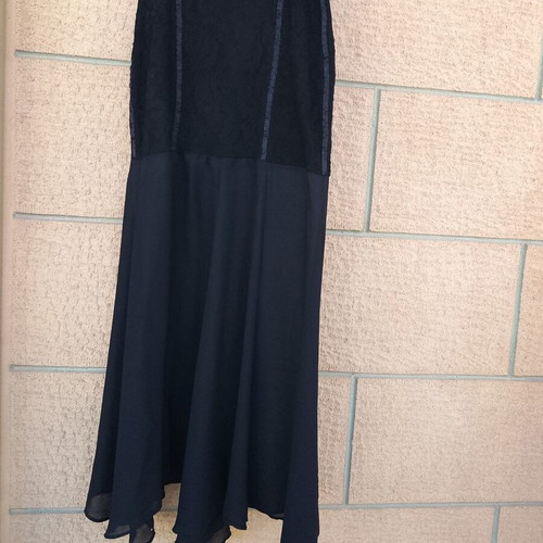 Zig Zag black strapless dress or maxi skirt with lace and chiffon