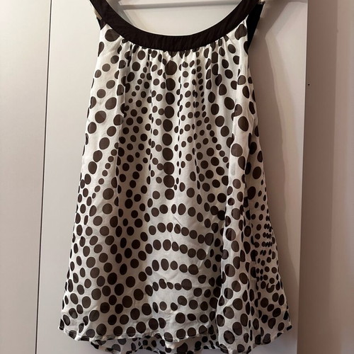 Silk top used, size L, vintage with bead details