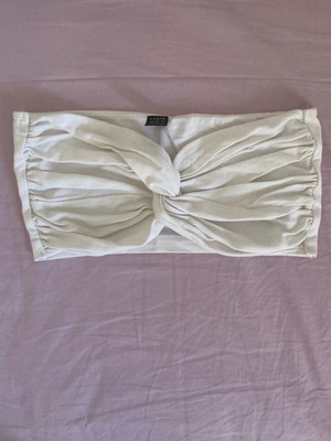 Shein strapless top, white, size S