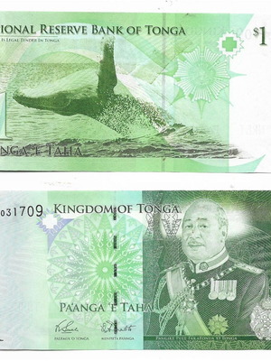 Tonga Whale Banknote new