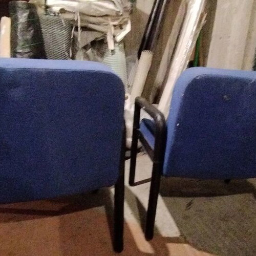 Office chairs used, blue color, set of 2