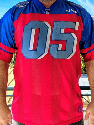 Fubu Sport Classic Edition vintage football jersey red and blue size XXL like new