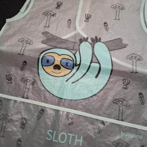 Babyono bibs set of 2 used, sloth and bison designs
