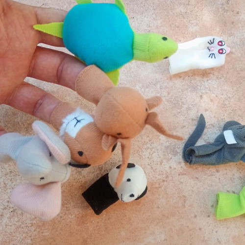 Finger puppets used, set of 9
