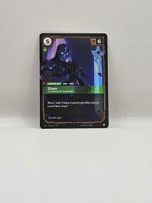 League of Legends Riftbound Vendetta Shen Scourge of Shadows V.1 rare card like new