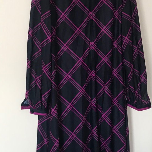 Tricosa Paris vintage dress used, black with purple/fuchsia