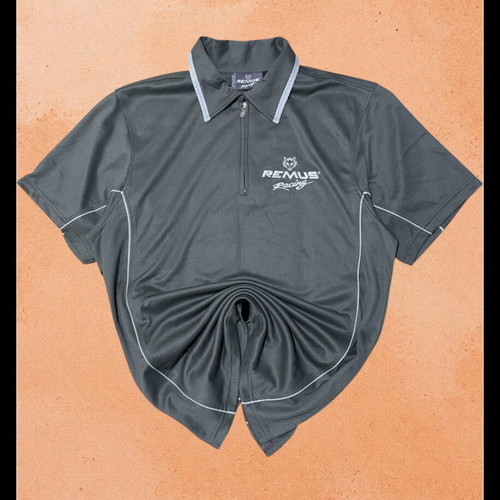 Remus Racing Tech Polo Shirt Quarter Zip Coolmax Performance Grey M like new