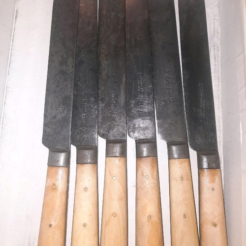 J.Nowill&Sons Sheffield England collectible knives used, 6 pieces, bone handles