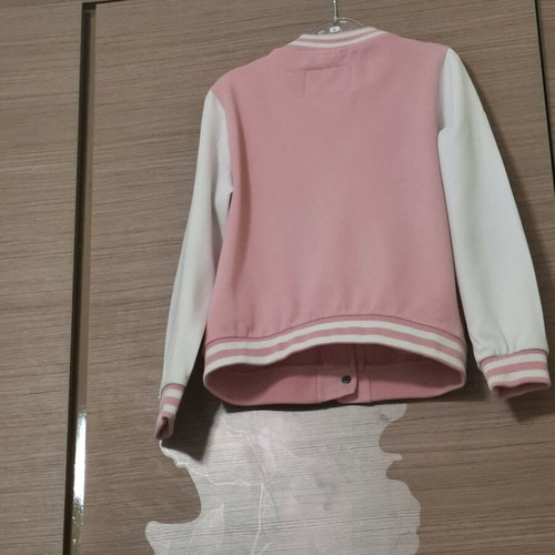 ZARA GIRLS college sweatshirt jacket for girls used, white and pink two-tone