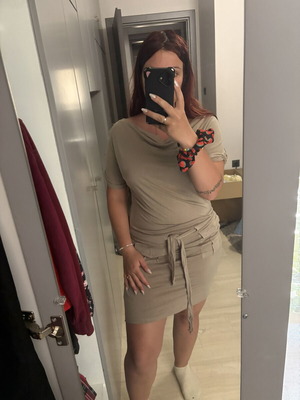 Casual dress with belt and pockets beige, like new, XS to M