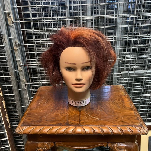 Hairdressing doll head used with wear