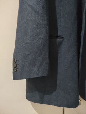 Red'ster by Redaelli men's jacket, wool silk linen, size 52, blue