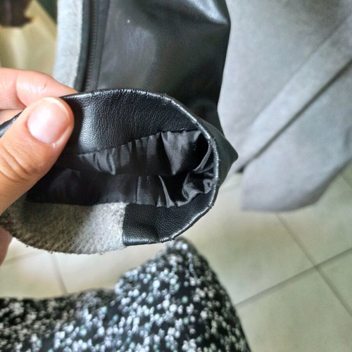 Bershka gray coat used with leather wear on zippers and sleeves