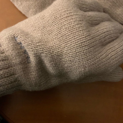 Gant knitted gloves with fleece lining, new, size M, beige