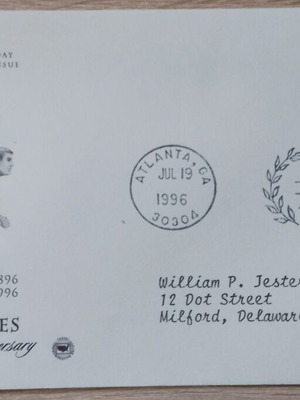 USA FDC φάκελος μεταχειρισμένος 100 χρόνια Ολυμπιακοί Αγώνες 1996