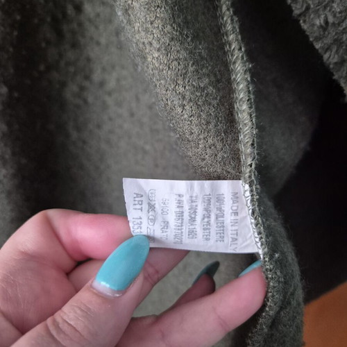 Khaki cardigan (fleece) S/M, 3/4 sleeves