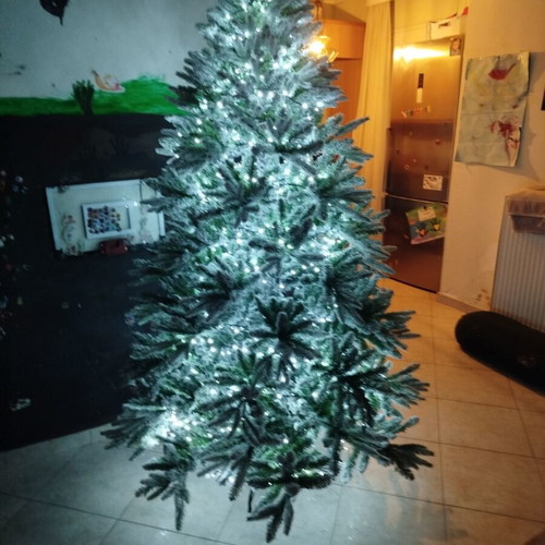 Christmas tree, 2 meters, snowy, foldable, with box