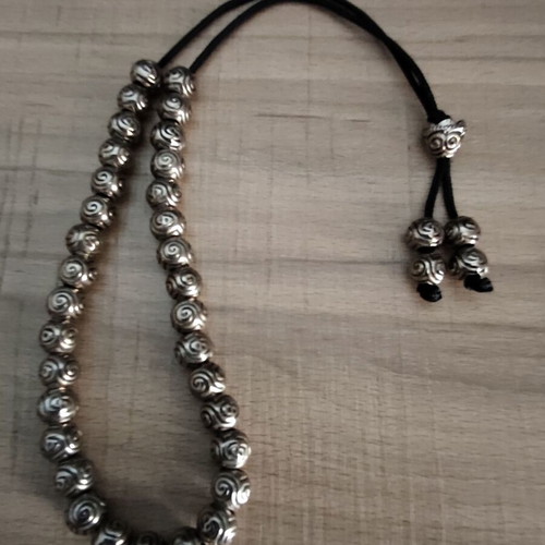 Handmade worry beads with metal beads, 33+4