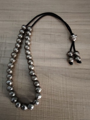 Handmade worry beads with metal beads, 33+4
