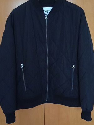 Men's quilted short jacket black like new, XXL