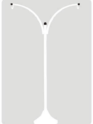 Ορθοστάτης κλουβιού διπλός λευκός με βάση τσιμέντου καινούργιος