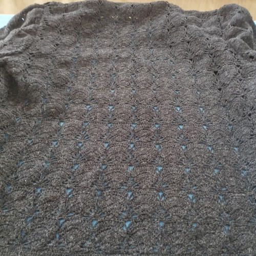 Vintage black knitted cardigan with silver thread and metal buttons size M like new