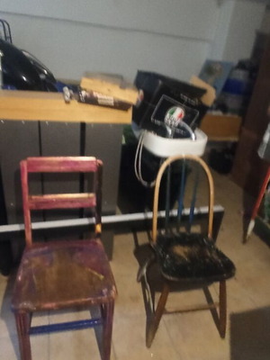 Handpainted wooden tables and chairs like new, unique pieces