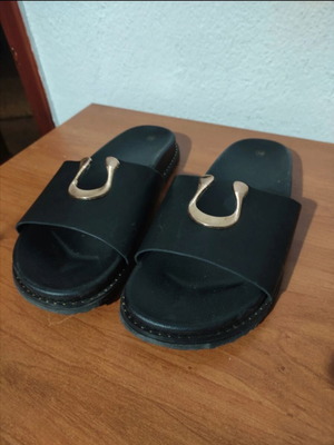 Luigi black slippers like new, size 38